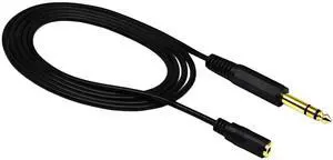 5FT/1.5M Black 3.5mm to 6.35mm Male to Male Audio Cable, Universal Stereo Aux Cord for Headphone Amplifier AV Receiver Karaoke Device 5FT/1.5M Black 3.5mm to 6.35mm Male to Male Audio Cable, Universal Stereo Aux Cord for Headphone Amplifier AV Receiver Karaoke Device