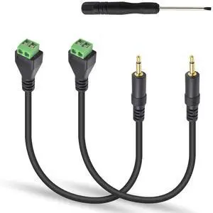 2 Pack 30cm 3.5mm 1/8 Inch TS Mono Male to 2 Pin Screw Terminal Cable Solderless Headphone Audio Balun Wiring Adapter Cord 2 Pack 30cm 3.5mm 1/8 Inch TS Mono Male to 2 Pin Screw Terminal Cable Solderless Headphone Audio Balun Wiring Adapter Cord