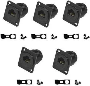 5 Packs RJ45 Panel Mount Coupler 8P8C Female to Female Ethernet Connector CAT5 CAT5E CAT6 CAT6A LAN Port Extender Wall Panel Mount Network Adapter 5 Packs RJ45 Panel Mount Coupler 8P8C Female to Female Ethernet Connector CAT5 CAT5E CAT6 CAT6A LAN Port Extender Wall Panel Mount Network Adapter