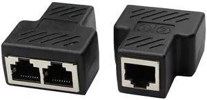 1 Pair RJ45 Network Splitter 1 Female to 2 Female Ethernet LAN Connector Adapter for Dual Devices Simultaneous Networking 1 Pair RJ45 Network Splitter 1 Female to 2 Female Ethernet LAN Connector Adapter for Dual Devices Simultaneous Networking