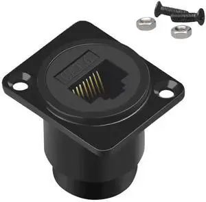 1 Pack D-Type RJ45 Panel Mount Coupler Female to Female Pass Through Bulkhead Socket Compatible CAT5 CAT5E CAT6 Ethernet LAN Extension Connector 1 Pack D-Type RJ45 Panel Mount Coupler Female to Female Pass Through Bulkhead Socket Compatible CAT5 CAT5E CAT6 Ethernet LAN Extension Connector