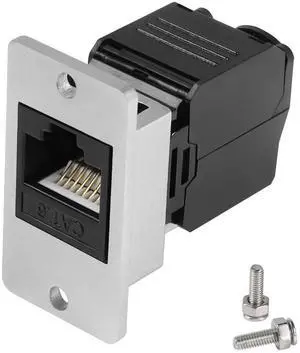 CAT6 No-Tool RJ45 Panel Mount Socket, 8P8C Female Ethernet Crimp Connector Support T568A/B Wiring Standard for Desktop Wall Equipment Panel Installation CAT6 No-Tool RJ45 Panel Mount Socket, 8P8C Female Ethernet Crimp Connector Support T568A/B Wiring Standard for Desktop Wall Equipment Panel Installation