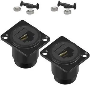 2-Pack Cat6 RJ45 Panel Mount Pass Through Coupler, Female to Female Ethernet Bulkhead Socket for Cat5 Cat5e Cat6 Network Cable Extension 2-Pack Cat6 RJ45 Panel Mount Pass Through Coupler, Female to Female Ethernet Bulkhead Socket for Cat5 Cat5e Cat6 Network Cable Extension
