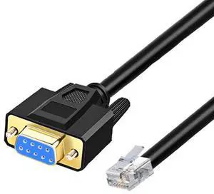 1M RJ45 Male to DB9 Female RS232 Serial Console Cable, Cat5 Ethernet LAN to 9Pin Serial Port Adapter Cable 1M RJ45 Male to DB9 Female RS232 Serial Console Cable, Cat5 Ethernet LAN to 9Pin Serial Port Adapter Cable