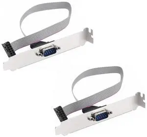 2Pack DB9 to 10Pin IDC Serial Flat Ribbon Cable, RS232 9Pin Male DSUB to 10Pin IDC Female Motherboard Header Adapter with 12cm Metal Bracket, 11 Inch 2Pack DB9 to 10Pin IDC Serial Flat Ribbon Cable, RS232 9Pin Male DSUB to 10Pin IDC Female Motherboard Header Adapter with 12cm Metal Bracket, 11 Inch