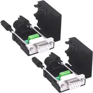 2Pack DB9 Female Solderless Breakout Board, RS232 DSUB 9Pin Serial to RXD TXD GND Pins 235 Terminal Block Adapter with Protective Case 2Pack DB9 Female Solderless Breakout Board, RS232 DSUB 9Pin Serial to RXD TXD GND Pins 235 Terminal Block Adapter with Protective Case