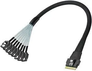1M SlimSAS SFF-8654 8i to 8 SATA Fanout Cable, SAS4.0 PCIe4.0 Breakout Splitter Cord for Server RAID HBA Card, Connect 8 SATA SSD HDD Storage Hard Drive Cable (39.4 Inch) 1M SlimSAS SFF-8654 8i to 8 SATA Fanout Cable, SAS4.0 PCIe4.0 Breakout Splitter Cord for Server RAID HBA Card, Connect 8 SATA SSD HDD Storage Hard Drive Cable (39.4 Inch)
