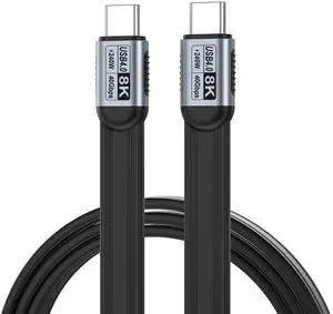Flat TPE 3.3FT Short USB-C to USB-C USB4 Cable, 40Gbps Data Transfer, 240W PD Fast Charging, 8K UHD Video Cord, Compatible with Thunderbolt 4/3 Laptops SSD Docking Station Monitor Flat TPE 3.3FT Short USB-C to USB-C USB4 Cable, 40Gbps Data Transfer, 240W PD Fast Charging, 8K UHD Video Cord, Compatible with Thunderbolt 4/3 Laptops SSD Docking Station Monitor