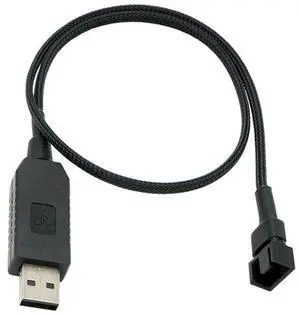 USB to 4Pin PWM Fan Boost Cable, 5V to 12V Voltage Converter Cable, 50cm Braided Tinned Copper Wire, USB Male to Single 4-Pin Fan Connector for PC Case Cooling Fan DIY Mod USB to 4Pin PWM Fan Boost Cable, 5V to 12V Voltage Converter Cable, 50cm Braided Tinned Copper Wire, USB Male to Single 4-Pin Fan Connector for PC Case Cooling Fan DIY Mod