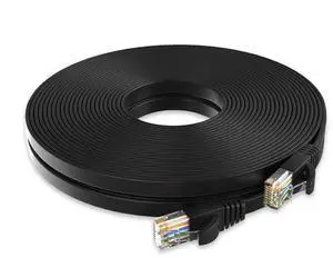 66ft Flat Black Cat6 Cat6e Shielded Ethernet Cable, Snagless RJ45 LAN Patch Cord, High Speed Network Cable Faster Than Cat5e Cat5 for Router, Modem, PC, Gaming Console, Smart TV 66ft Flat Black Cat6 Cat6e Shielded Ethernet Cable, Snagless RJ45 LAN Patch Cord, High Speed Network Cable Faster Than Cat5e Cat5 for Router, Modem, PC, Gaming Console, Smart TV