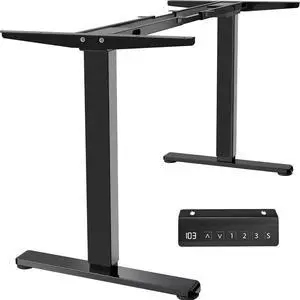 Heavy Duty Dual Motor Electric Sit Stand Desk Frame, 220 lbs Capacity up to 77" x 43" Tops, Memory Controller Height Adjustable Frame Only, Black, DESK-E-200B Heavy Duty Dual Motor Electric Sit Stand Desk Frame, 220 lbs Capacity up to 77" x 43" Tops, Memory Controller Height Adjustable Frame Only, Black, DESK-E-200B