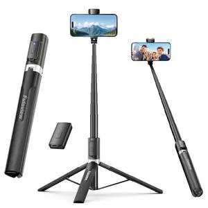 Selfie Stick Travel Tripod for iPhone Wireless Remote for Selfies, Extendable Selfie Stick for iPhone, iPhoneTripod for Video Recording, 60 inch, Black Selfie Stick Travel Tripod for iPhone Wireless Remote for Selfies, Extendable Selfie Stick for iPhone, iPhoneTripod for Video Recording, 60 inch, Black