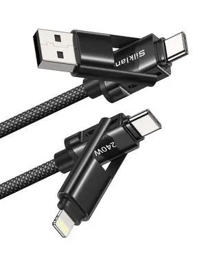 4 in 1 Charging Cable 240W Fast Charging Cords 5FT, Nylon Braided, USB A/C to C/Lightning Multi Charger Cable, Universal iPhone Charger Compatible for iPhone 17 16 15 14 /MacBook/iPad/Android 4 in 1 Charging Cable 240W Fast Charging Cords 5FT, Nylon Braided, USB A/C to C/Lightning Multi Charger Cable, Universal iPhone Charger Compatible for iPhone 17 16 15 14 /MacBook/iPad/Android