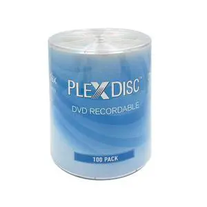 PlexDisc DVD-R Blank Discs 4.7GB : 16x Silver Top Disc Blank DVD Discs 100-Pack Shrink Wrap - Archival Quality for Photos Videos Data - (no Cake Box Container) PlexDisc DVD-R Blank Discs 4.7GB : 16x Silver Top Disc Blank DVD Discs 100-Pack Shrink Wrap - Archival Quality for Photos Videos Data - (no Cake Box Container)
