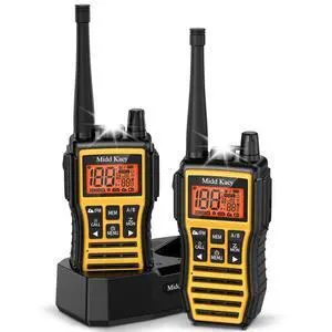 Midd Kacy MK208 Walkie Talkies,GMRS 2 Way Radio-Rechargeable-Hunting,61 Channels,121 Privacy Codes,New Flashlight,MEM,IP55 Waterproof,SOS,NOAA Weather Alerts,VOX,Dual Watch-Black/Yellow,2 Pack Midd Kacy MK208 Walkie Talkies,GMRS 2 Way Radio-Rechargeable-Hunting,61 Channels,121 Privacy Codes,New Flashlight,MEM,IP55 Waterproof,SOS,NOAA Weather Alerts,VOX,Dual Watch-Black/Yellow,2 Pack