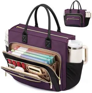 LOVEVOOK Teacher Tote Bag for Women,Laptop bag with Large Cup Holder,Work bag with Accordion File Organizer Pocket,Multi-Pockets Professional Diaper Bag Nurse Bag,Handbag Purse for Work,College,Daily LOVEVOOK Teacher Tote Bag for Women,Laptop bag with Large Cup Holder,Work bag with Accordion File Organizer Pocket,Multi-Pockets Professional Diaper Bag Nurse Bag,Handbag Purse for Work,College,Daily