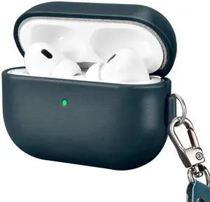 ICARERFAMILY Leather Case for AirPods Pro 2 (2022), Genuine Leather Shockproof Protective Cover with Lanyard for AirPods Pro 2 Earphones Charging Case (LED Visible) Support Wire ICARERFAMILY Leather Case for AirPods Pro 2 (2022), Genuine Leather Shockproof Protective Cover with Lanyard for AirPods Pro 2 Earphones Charging Case (LED Visible) Support Wire