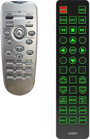 Replacement Remote Control for Toyota 4Runner 2009, Rear Entertainment DVD System, with Backlit, Oversized Buttons Replacement Remote Control for Toyota 4Runner 2009, Rear Entertainment DVD System, with Backlit, Oversized Buttons