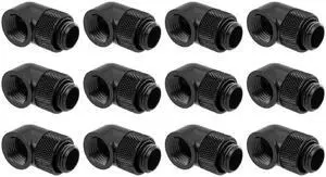 dracaena.io 12 Pack G1/4" 90 Rotary 360 Swivel Fitting, Male to Female Extender Adapter for PC Water Cooling Loop, Computer Liquid Cooling Fittings, Black dracaena.io 12 Pack G1/4" 90 Rotary 360 Swivel Fitting, Male to Female Extender Adapter for PC Water Cooling Loop, Computer Liquid Cooling Fittings, Black