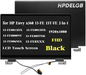 HPDELGB Replacement for HP Envy X360 2-in-1 15-FE 15T-FE 15-FE0013DX 15-FE0053DX 15-FE0000NY 15-FE0097NR 15-FE006NIA 15-FE0XXX 1920x1080 15.6 inch LCD Touch Screen Digitizer Display Assembly Black HPDELGB Replacement for HP Envy X360 2-in-1 15-FE 15T-FE 15-FE0013DX 15-FE0053DX 15-FE0000NY 15-FE0097NR 15-FE006NIA 15-FE0XXX 1920x1080 15.6 inch LCD Touch Screen Digitizer Display Assembly Black