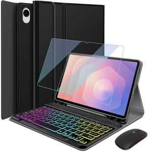 HSIAOZ Backlit Keyboard Case for Samsung Galaxy Tab S11 11 Inch 2025 (SM-X736B/ SM-X730) with Screen Protector & Mouse, Rainbow Backlight Detachable Wireless Keyboard with PU Leather Foli HSIAOZ Backlit Keyboard Case for Samsung Galaxy Tab S11 11 Inch 2025 (SM-X736B/ SM-X730) with Screen Protector & Mouse, Rainbow Backlight Detachable Wireless Keyboard with PU Leather Foli