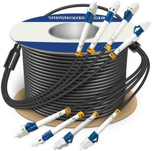 50 Meters 4 Core Industrial TPU LC to LC Outdoor Armored Fiber Optic Cable, 4 Strands OS2 Single Mode Fiber Patch Cable with LC Connectors, 9/125um, OD-5mm, Direct Burial LC-LC 50 Meters 4 Core Industrial TPU LC to LC Outdoor Armored Fiber Optic Cable, 4 Strands OS2 Single Mode Fiber Patch Cable with LC Connectors, 9/125um, OD-5mm, Direct Burial LC-LC