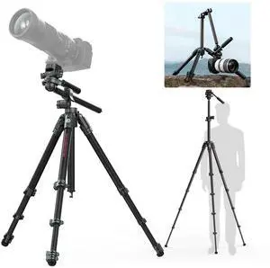 ULANZI JJ06 GlideGo Carbon Fiber Video Tripod, Dual 360 Pan Head, 73.6 inch Max Height, 11 lb Load, UKA Quick Release, Professional Portable Lightweight Travel Tripod with Bag ULANZI JJ06 GlideGo Carbon Fiber Video Tripod, Dual 360 Pan Head, 73.6 inch Max Height, 11 lb Load, UKA Quick Release, Professional Portable Lightweight Travel Tripod with Bag