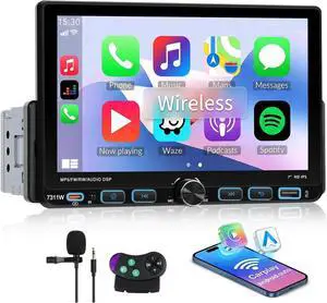 Single Din Car Stereo with Wireless CarPlay & Android Auto, 7 Inch Incell Touchscreen Car Radio with Bluetooth, Mirror Link, FM/AM/RDS, EQ, USB, SWC Single Din Car Stereo with Wireless CarPlay & Android Auto, 7 Inch Incell Touchscreen Car Radio with Bluetooth, Mirror Link, FM/AM/RDS, EQ, USB, SWC
