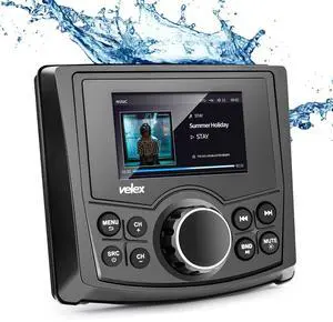 Marine Stereo, Audio Video Player FM/AM with Bluetooth Streaming, for Yacht, Boat, UTV, ATV, Spa, Golf Cart Marine Stereo, Audio Video Player FM/AM with Bluetooth Streaming, for Yacht, Boat, UTV, ATV, Spa, Golf Cart