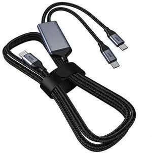 OMNIHIL 3.2FT USB-C Splitter Cable Compatible with GeChic ON-Lap 1503 OMNIHIL 3.2FT USB-C Splitter Cable Compatible with GeChic ON-Lap 1503
