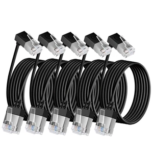 Ultra Thin Gigabit Cat6 Ethernet Cable 90 Downward Angle 25FT 5Pack, UTP Ultra Thin Gigabit Cat6 Ethernet Cable 90 Downward Angle 25FT 5Pack, UTP