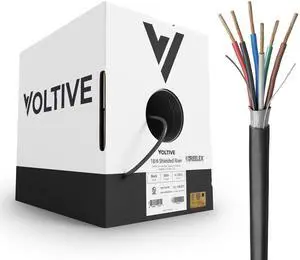 Voltive 18/6 Shielded Low Voltage Wire, Riser CL3R, Black, 500ft - 18AWG, 6 Conductors, Overall Shield, Stranded Bare Copper, UL Listed - V-1256-2 Voltive 18/6 Shielded Low Voltage Wire, Riser CL3R, Black, 500ft - 18AWG, 6 Conductors, Overall Shield, Stranded Bare Copper, UL Listed - V-1256-2