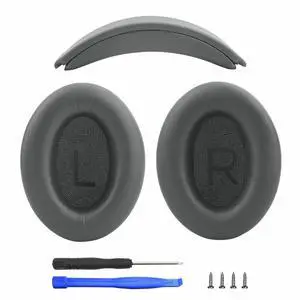 Ear Cushion and Protein Leather Replacement Headband Pad Kit for Bose QuietComfort 35 45 QC35 QC45 with Noise Isolation Memory Foam (Dark Gray) Ear Cushion and Protein Leather Replacement Headband Pad Kit for Bose QuietComfort 35 45 QC35 QC45 with Noise Isolation Memory Foam (Dark Gray)