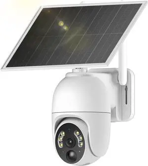 Oculview Security Camera Outdoor, Wireless Solar Powered, 360 Live View, 2K Color Night Vision, White Oculview Security Camera Outdoor, Wireless Solar Powered, 360 Live View, 2K Color Night Vision, White