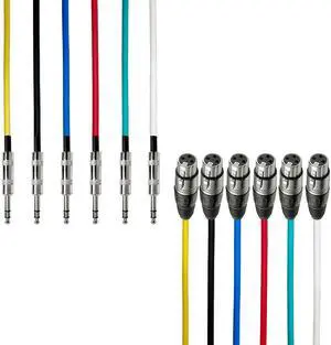 AxcessAbles XLR Female to 1/4" TRS Balanced 25ft Speaker Color Cable Pack ^^ Balanced Speaker, Microphone Snake Cords (25ft - 6 Pack) AxcessAbles XLR Female to 1/4" TRS Balanced 25ft Speaker Color Cable Pack ^^ Balanced Speaker, Microphone Snake Cords (25ft - 6 Pack)