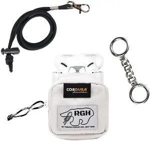 Rough Enough Earbud Case Pouch Headphone Storage Bag with Lanyard Neck Keychain for Earphone Earbuds Wireless Bluetooth White Rough Enough Earbud Case Pouch Headphone Storage Bag with Lanyard Neck Keychain for Earphone Earbuds Wireless Bluetooth White