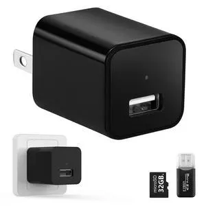No Audio Charger Camera - Video-Only 1080P Small Camera with Motion Detection - Covert Nanny Cam for Home Indoor Security - 32GB Micro SD Card Included No Audio Charger Camera - Video-Only 1080P Small Camera with Motion Detection - Covert Nanny Cam for Home Indoor Security - 32GB Micro SD Card Included