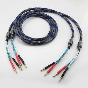 Bubiercaes 9AWG Audiophile Speaker Cable with OFC Core & 24K Gold Banana Plugs - Concealable for Car Speakers, Home Theater, Amplifiers & AV Receivers 2.5M(8.2ft) Bubiercaes 9AWG Audiophile Speaker Cable with OFC Core & 24K Gold Banana Plugs - Concealable for Car Speakers, Home Theater, Amplifiers & AV Receivers 2.5M(8.2ft)