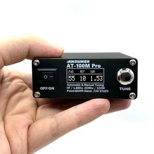 AT100M Pro Antenna Tuner 1.8Mhz-30Mhz Automatic Manual Tuning Device 100W Power Meter SWR Meter Morse Code AT100M Pro Antenna Tuner 1.8Mhz-30Mhz Automatic Manual Tuning Device 100W Power Meter SWR Meter Morse Code
