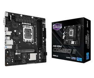 ASRock H610M Combo II Micro-ATX Motherboard, Supports Intel 14th/13th/12th Gen Core Processors (LGA1700), Combo Slot Design (DDR5 & DDR4), PCIe 5.0, Ultra M.2, Triple Display ASRock H610M Combo II Micro-ATX Motherboard, Supports Intel 14th/13th/12th Gen Core Processors (LGA1700), Combo Slot Design (DDR5 & DDR4), PCIe 5.0, Ultra M.2, Triple Display