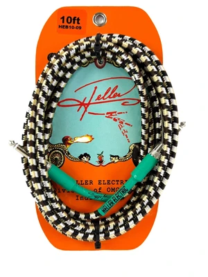 Heller Electric Braid-Matrix Guitar Cable, 10ft, Electric Guitar & Bass, 1/4" Straight-to-Straight Plugs, 20AWG OFC, 99% Shielded, Woven Camo Heller Electric Braid-Matrix Guitar Cable, 10ft, Electric Guitar & Bass, 1/4" Straight-to-Straight Plugs, 20AWG OFC, 99% Shielded, Woven Camo