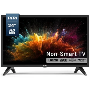 TuTu 24 Inch HD TV, 2K LED Small Flat Screen Non-Smart Television, Works with Apple TV, Fire Stick, Roku, Google, TiVo, Xumo, and Streaming Devices TuTu 24 Inch HD TV, 2K LED Small Flat Screen Non-Smart Television, Works with Apple TV, Fire Stick, Roku, Google, TiVo, Xumo, and Streaming Devices