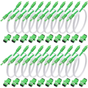 Tellegloww 20 Pack 3ft / 1m Sc/APC to Sc/APC Fiber Optic Internet Cable Single Mode Fiber Optic Jumper Patch Cord & Connector 9/125um Compatible with Os1/os2 White Lszh Od-3.0mm Tellegloww 20 Pack 3ft / 1m Sc/APC to Sc/APC Fiber Optic Internet Cable Single Mode Fiber Optic Jumper Patch Cord & Connector 9/125um Compatible with Os1/os2 White Lszh Od-3.0mm