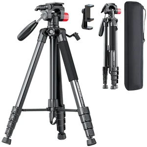 CAMBOFOTO 74"-Camera-Tripod, Porfessional Aluminum Heavy Duty Tripod Stand for Mirrorless Camera/DSLR/Cell Phone/Camcorder, with Holder and Travel Bag CAMBOFOTO 74"-Camera-Tripod, Porfessional Aluminum Heavy Duty Tripod Stand for Mirrorless Camera/DSLR/Cell Phone/Camcorder, with Holder and Travel Bag