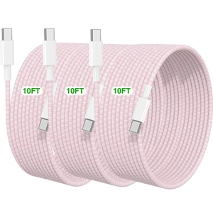 USB C to C Charging Cable 10 FT for iPhone 17 16 15 Charger Cord,Long Apple Braided C to C Cable Fast Charging for iPhone Air 17 16 Pro Max/15 Pro/16 Plus/16e/15,MacBook Pro,iPad 11/10 inch-Pink USB C to C Charging Cable 10 FT for iPhone 17 16 15 Charger Cord,Long Apple Braided C to C Cable Fast Charging for iPhone Air 17 16 Pro Max/15 Pro/16 Plus/16e/15,MacBook Pro,iPad 11/10 inch-Pink