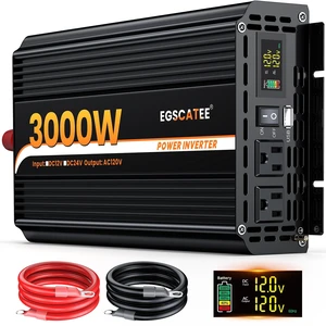 3000W Power Inverter 12V DC to 110V/120V AC with LCD Display for Vehicles 3000W Power Inverter 12V DC to 110V/120V AC with LCD Display for Vehicles