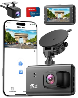 WeBeqer Dash Cam 4K Front and 1080P Rear,Dual Dashcam with 64GB Card WiFi Dash Camera for Cars 3" IPS Screen,App Control,Time Lapse,Night Vision,Type C Interface,Support 256GB MaxBlack WeBeqer Dash Cam 4K Front and 1080P Rear,Dual Dashcam with 64GB Card WiFi Dash Camera for Cars 3" IPS Screen,App Control,Time Lapse,Night Vision,Type C Interface,Support 256GB MaxBlack