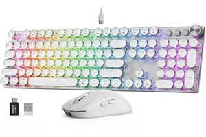 Sablute Wireless Mechanical Keyboard and Mouse Combo, RGB Backlit, KM81 Sablute Wireless Mechanical Keyboard and Mouse Combo, RGB Backlit, KM81