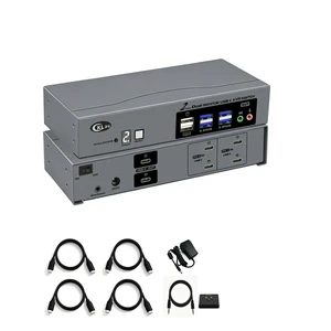 CKLau USB-C KVM Switch for 2 Computers and 2 Monitors, True Extended Display for Mac and Windows, 8K@30Hz, 4K@144Hz, Dual USB-C per Computer, USB 3.0 Hub CKLau USB-C KVM Switch for 2 Computers and 2 Monitors, True Extended Display for Mac and Windows, 8K@30Hz, 4K@144Hz, Dual USB-C per Computer, USB 3.0 Hub