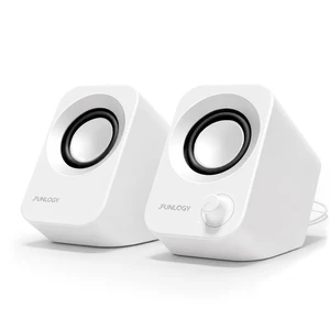 FUNLOGY Speaker Plus - 14W Stereo PC Speakers, Dual Amplifiers & DSP Tuned, USB-C Powered, 3.5mm AUX, Compact Desktop Speakers with 30 Tilt, for PC, Laptop, Monitor & Gaming,White FUNLOGY Speaker Plus - 14W Stereo PC Speakers, Dual Amplifiers & DSP Tuned, USB-C Powered, 3.5mm AUX, Compact Desktop Speakers with 30 Tilt, for PC, Laptop, Monitor & Gaming,White